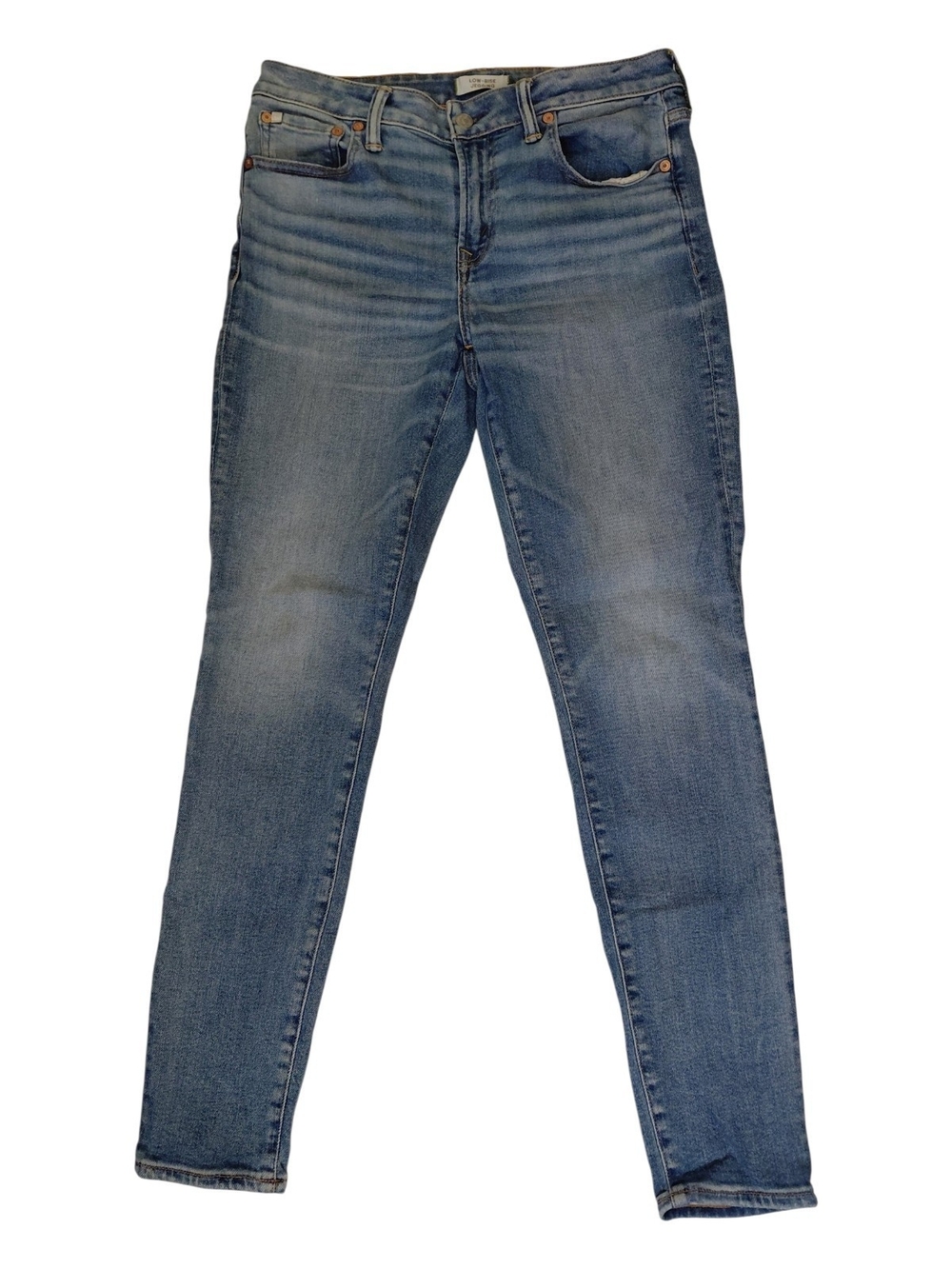 American Eagle Outfitters Women's Low Rise Skinny Jeans - Faded Blue Wash
